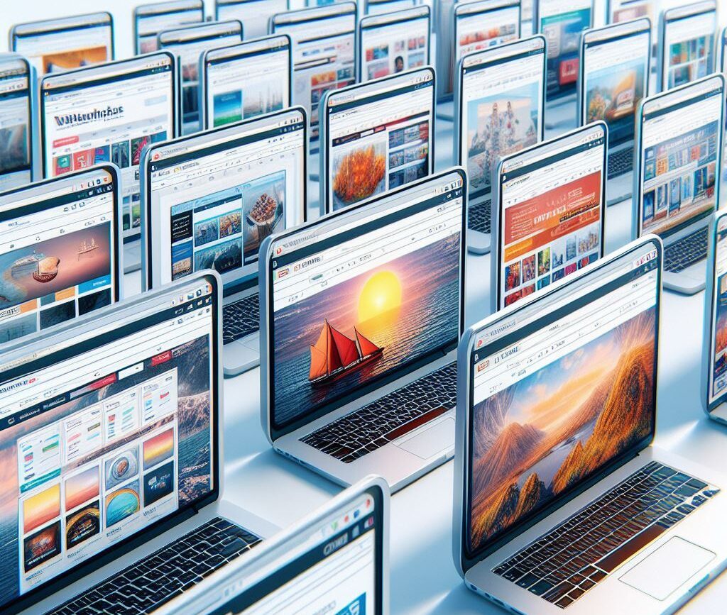 Cette image Représente Des Ordinateurs affichant des fenêtres internet - RefreshTheWeb Service de Création De Site Internet à Bordeaux. Service Proposé Par Docteur Pc 33