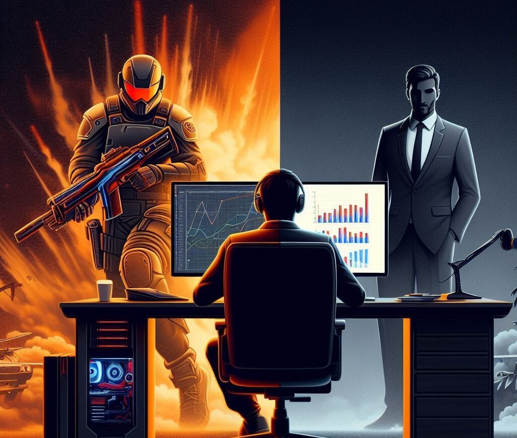 Cette Image représente Un homme qui utilise son ordinateur Assemblé pour travailler et aussi pour jouer - Ordinateur Assemblé Par Infinity Computers, Assembleur-pc-gamer-bordeaux-montage-pc-talence-assembleur-informatique-créateur-de-pc-sur-mesure