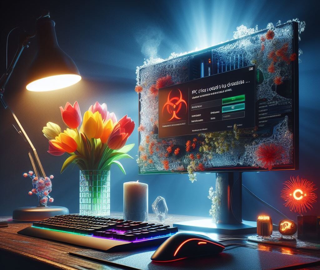 Cette Image représentant un ordinateur infecté par un virus, blocage des Données par des malwares sur des Ordinateurs tablettes et smartphones de nos Jours entrainant le Nettoyage Et Suppression De Virus Sur Ordinateurs a Bordeaux - Talence