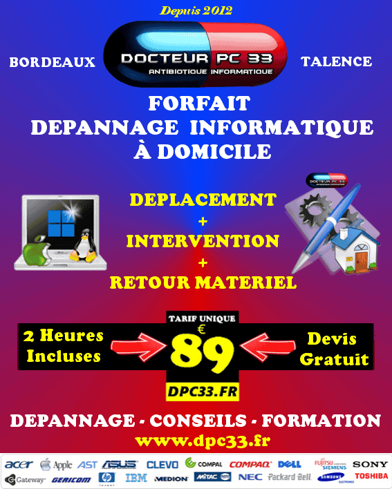 Forfait Depannage informatique a domicile