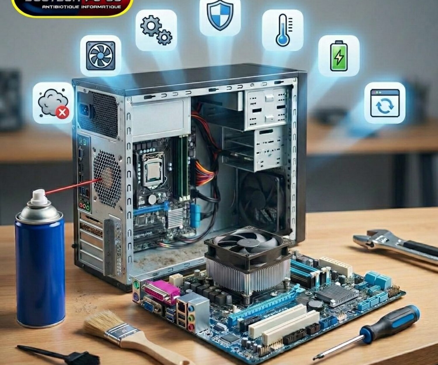 La poussière, ennemi numéro un de votre ordinateur, peut causer surchauffe et pannes. Un nettoyage PC professionnel est essentiel pour la longévité. Maintenance Préventive PC