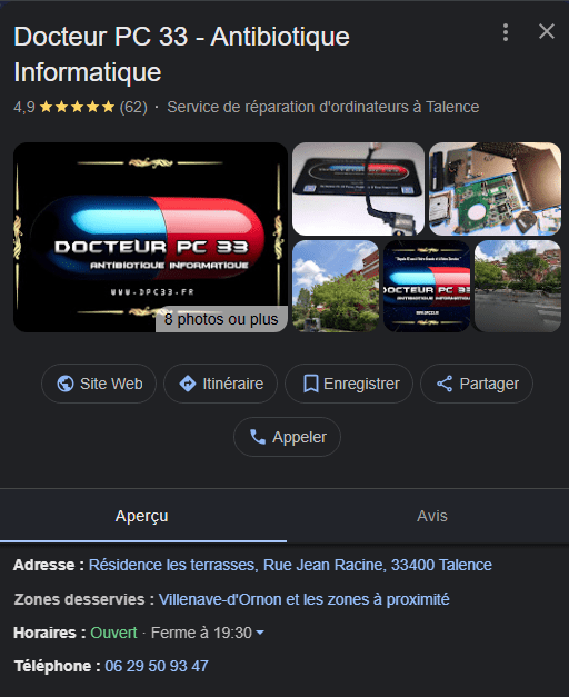 Avis Google Docteur PC 33