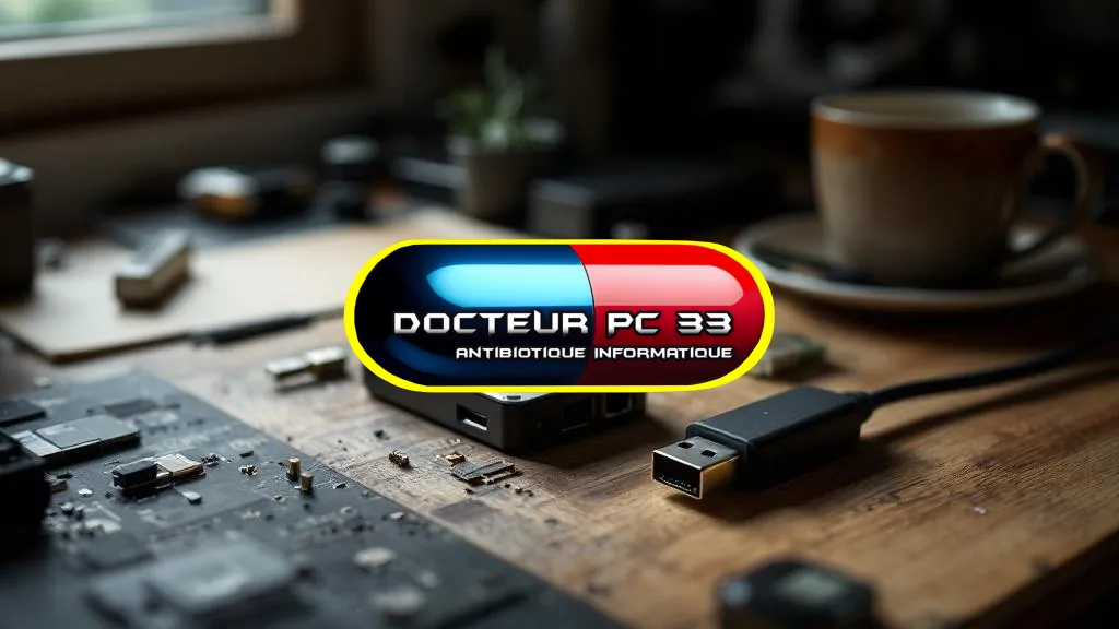 Composants informatiques sur bureau de réparation PC pour maintenance Windows