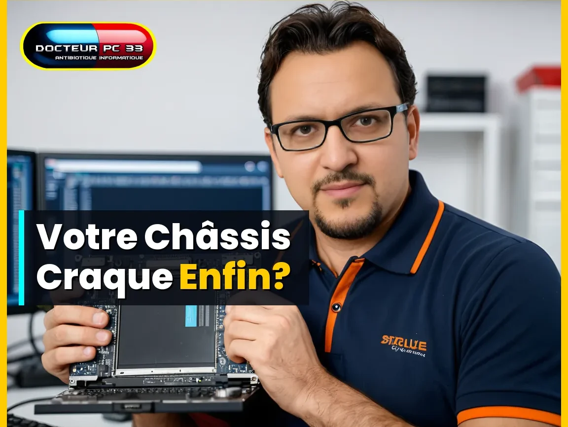 Expert informatique analysant les Plasturgie et charnières pc portable