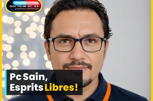 Christophe Docteur PC 33 en plein travail supprimer les logiciels espions 1 •