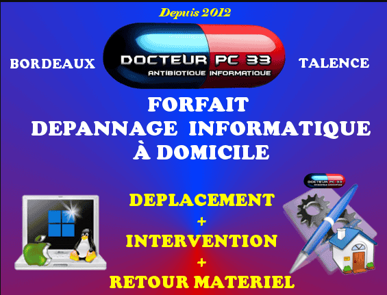 Dépannage informatique domicile Talence Bordeaux